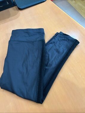 Boston Proper Black Girls' Leggings with Mesh Side Panel